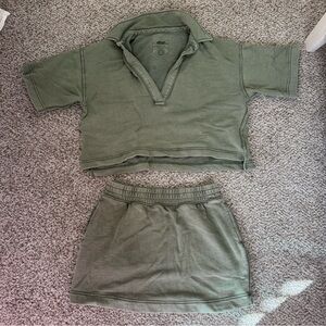 Aerie sweat skirt and top set